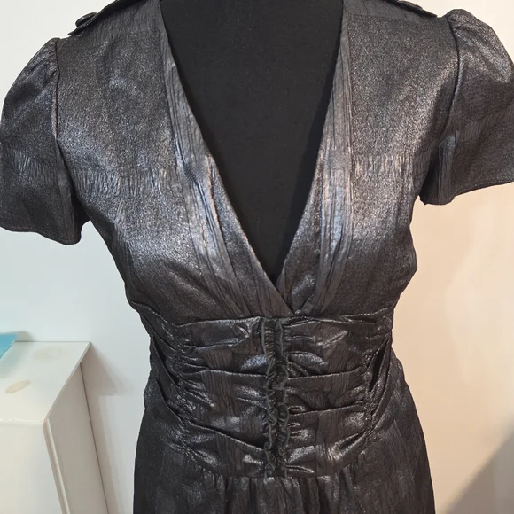 Burberry gunmetal fitted dress Sz 6 - Picture 4 of 16
